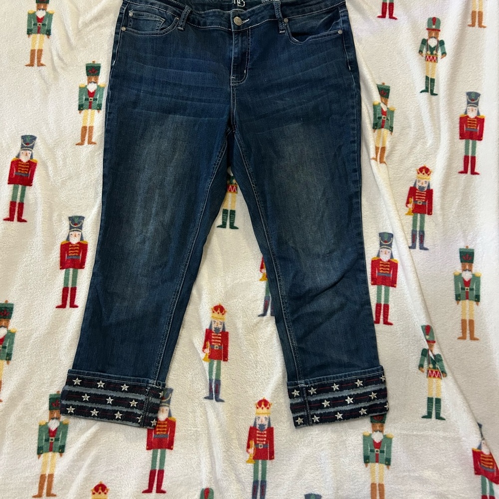 Women's Blue Jeans with Star Cuffs